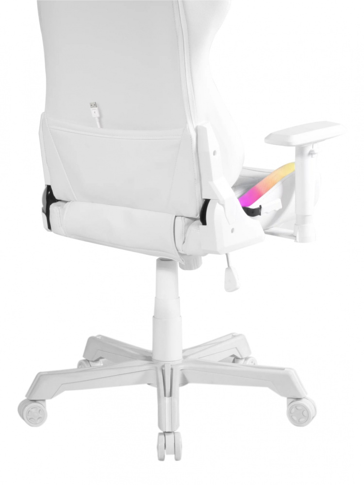 Deltaco Gaming RGB Gamingstol, Vit Deltaco Gaming RGB Gamingstol, Vit