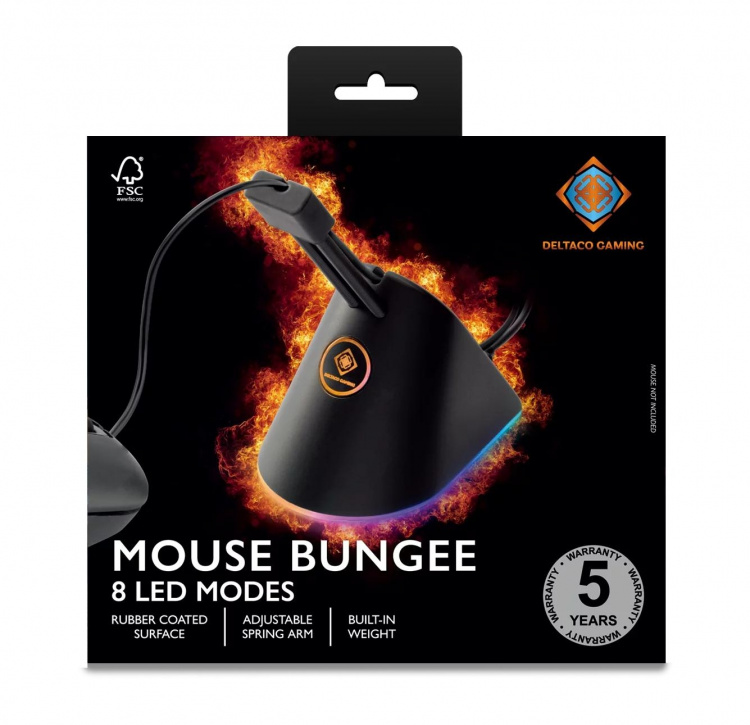 DELTACO GAMING RGB Mouse Bungee, svart DELTACO GAMING RGB Mouse Bungee, svart
