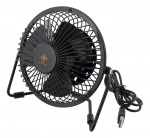DELTACO GAMING USB desktop fan with clock, black
