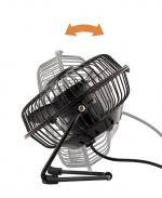 DELTACO GAMING USB desktop fan with clock, black