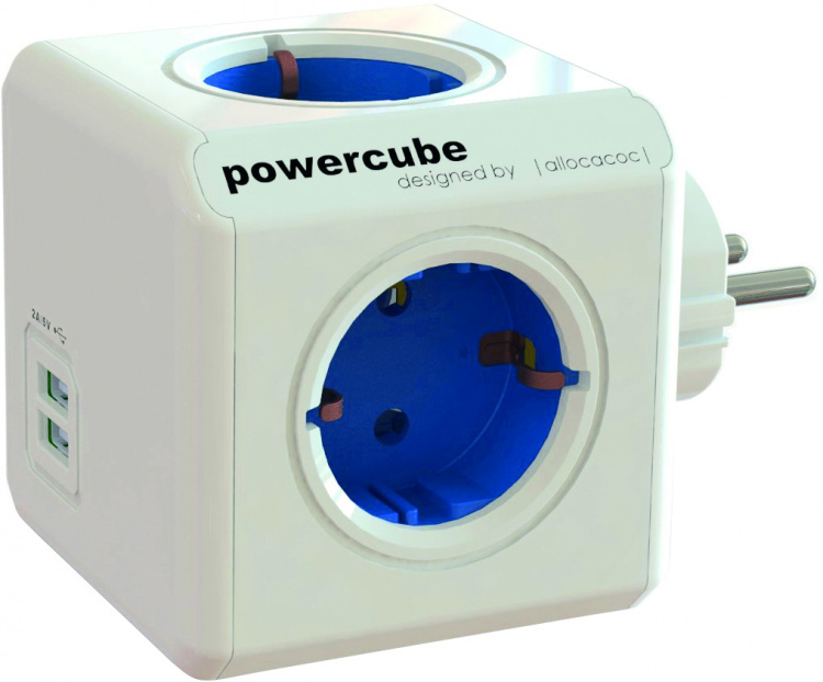 Allocacoc PowerCube Original USB, strømskinne med 4xCEE 7/4-udtag og