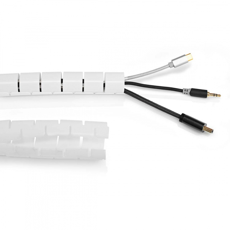 Nedis Kabel Management | Spiral ærme | 1 stk. | Maksimal tykkelse på kabel: 32 mm | PE | Hvid