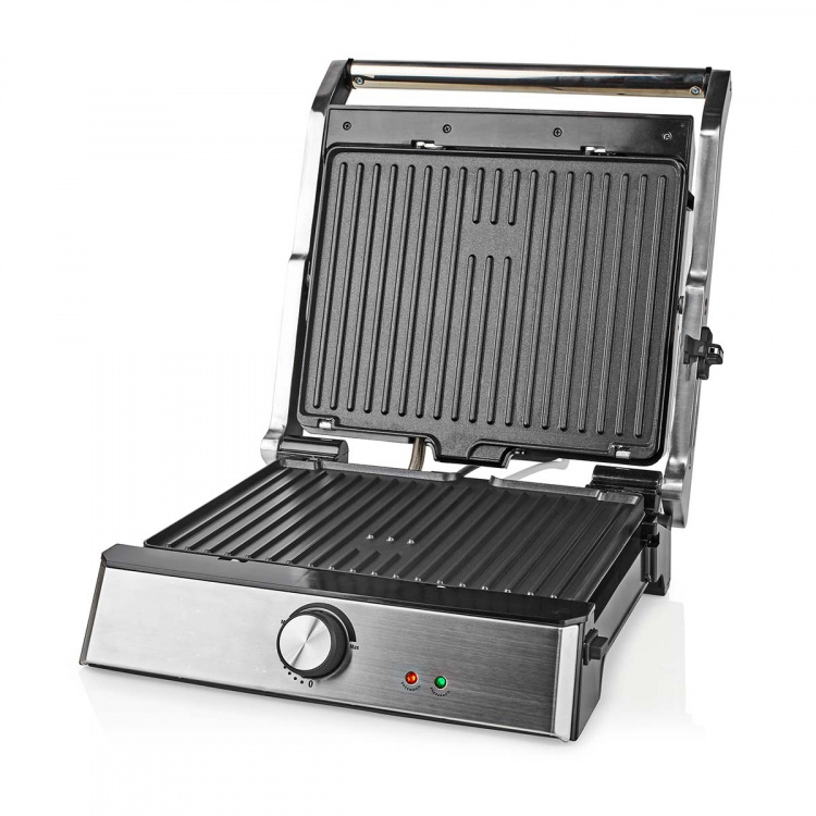 Nedis Kontakt Grill | 2000 W | 29 x 23 cm | Justerbar temperaturkontrol | Plastik / Rustfri Stål