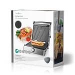 Nedis Kontakt Grill | 2000 W | 29 x 23 cm | Justerbar temperaturkontrol | Plastik / Rustfri Stål