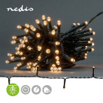 Nedis Julebelysning | Snor | 48 LED\'s | Varm Hvid | 3.60 m | Lyseffekter: 7 | Indendørs eller udendørs | Batteri