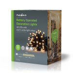 Nedis Julebelysning | Snor | 48 LED\'s | Varm Hvid | 3.60 m | Lyseffekter: 7 | Indendørs eller udendørs | Batteri