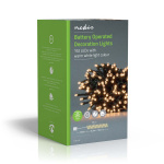 Nedis Julebelysning | Snor | 192 LED\'s | Varm Hvid | 14.40 m | Lyseffekter: 7 | Indendørs eller udendørs | Batteri