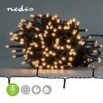 Nedis Julebelysning | Snor | 192 LED\'s | Varm Hvid | 14.40 m | Lyseffekter: 7 | Indendørs eller udendørs | Batteri