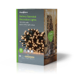 Nedis Julebelysning | Snor | 192 LED\'s | Varm Hvid | 14.40 m | Lyseffekter: 7 | Indendørs eller udendørs | Batteri