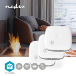 Nedis SmartLife Røgalarm | Wi-Fi | Batteri | Sensorlevetid: 10 År | EN 14604 | Maks. batteritid: 24 Måned | 85 dB | Hvid | 3 stk