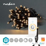 Nedis SmartLife jluelys | Snor | Wi-Fi | Varm Hvid | 50 LED\'s | 5.00 m | Android™ / IOS