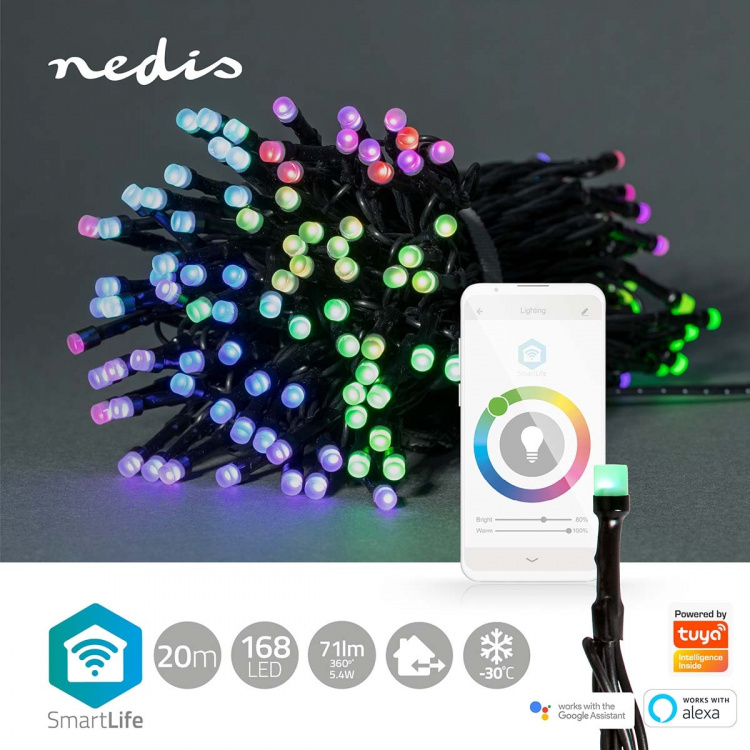 Nedis SmartLife jluelys | Snor | Wi-Fi | RGB | 168 LED\'s | 20.0 m | Android™ / IOS
