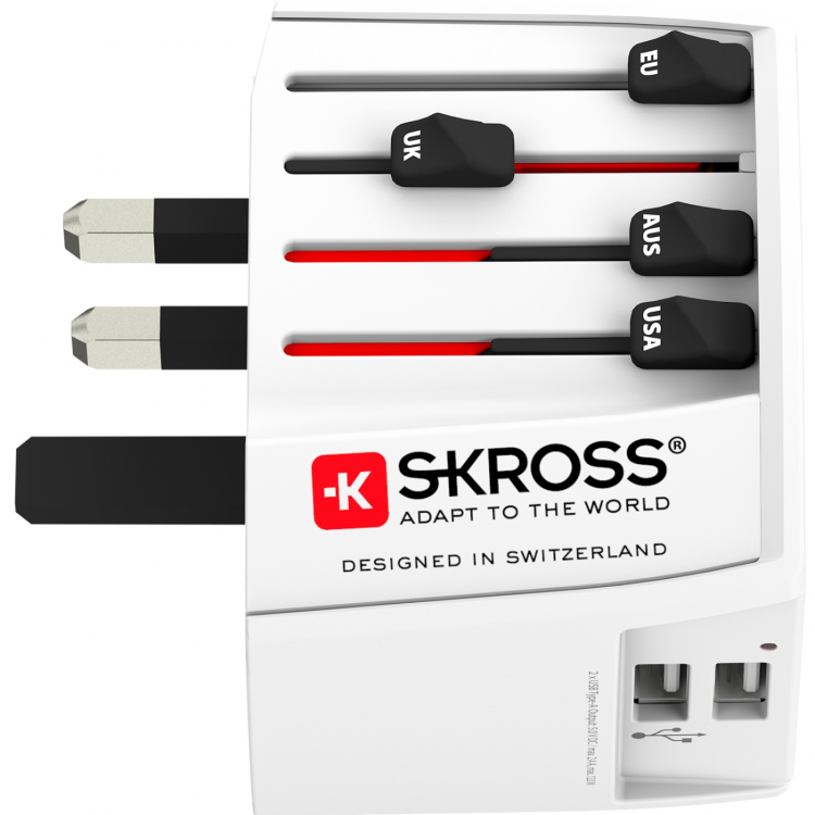 SKROSS World Adapter MUV 2xUSB (2,4A) Vit