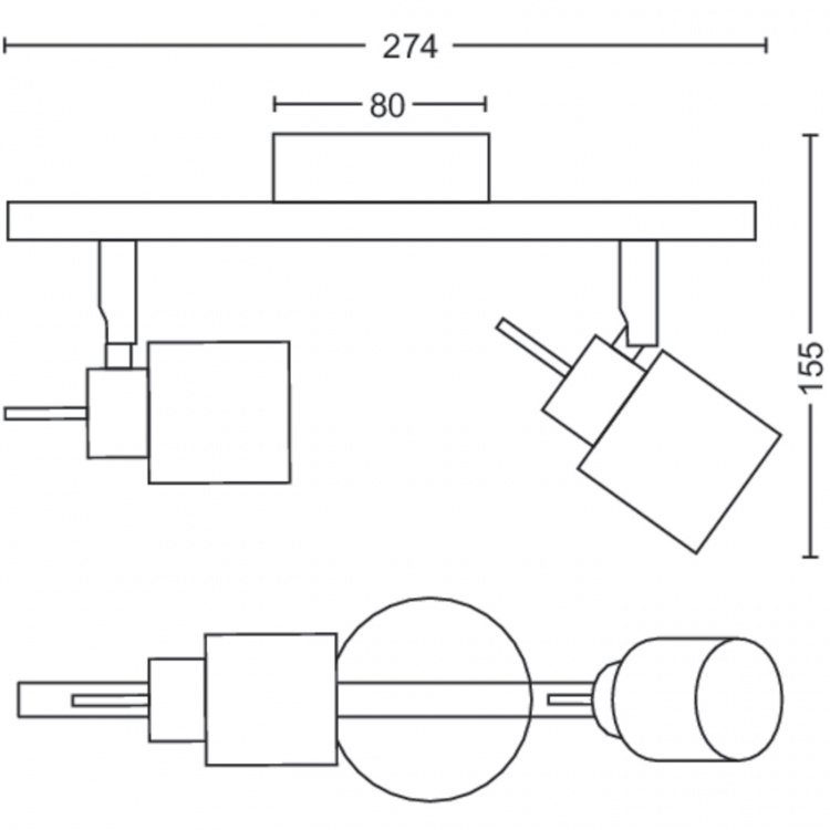 Philips Meranti Spotlight 2 Spot Svart