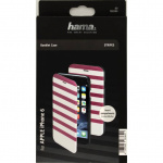 Hama Mobil Wallet DesignLine iPhone 6/6S Stripe Rosa/Hvid