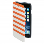Hama Mobil Wallet DesignLine iPhone 6/6S Stripe Orange/Hvid