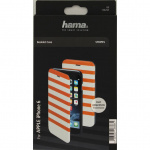 Hama Mobil Wallet DesignLine iPhone 6/6S Stripe Orange/Hvid