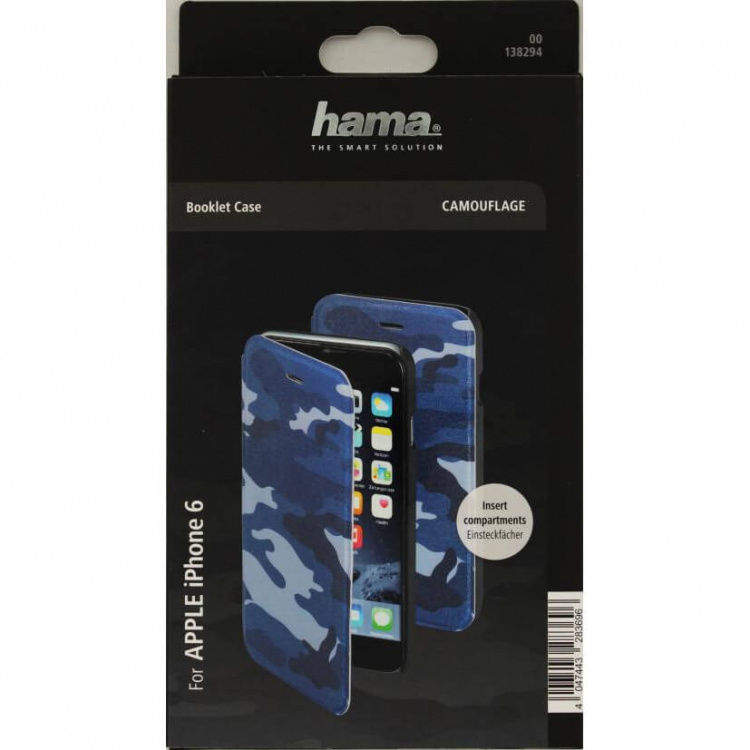 Hama Mobil Wallet DesignLine iPhone 6/6S Camo Blå