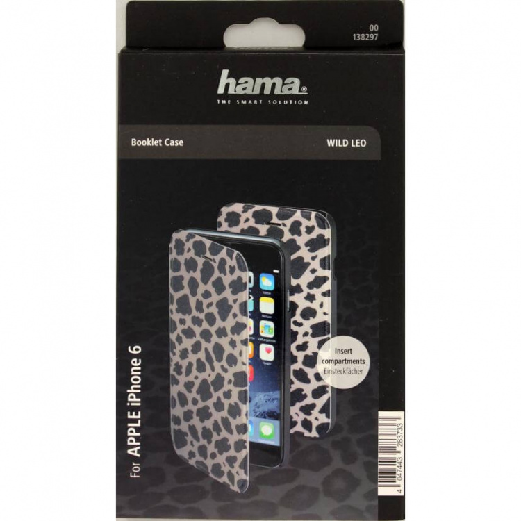 Hama Mobil Wallet DesignLine iPhone 6/6S Leopard Grå