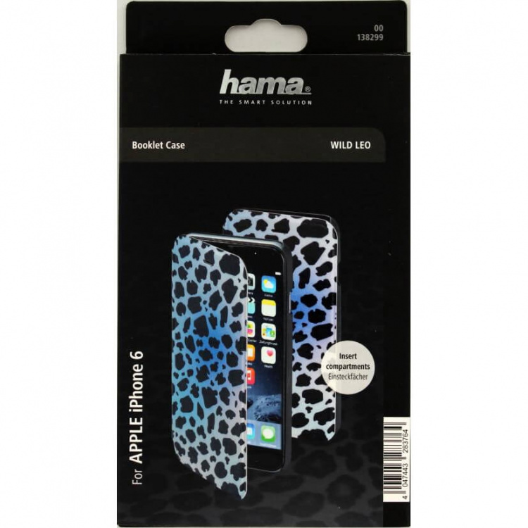 Hama Mobil Wallet DesignLine iPhone 6/6S Leopard Blå