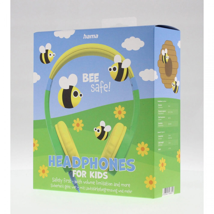Hama Høretelefoner On-Ear Teens Guard Trådløse 85dB Grøn/Gul