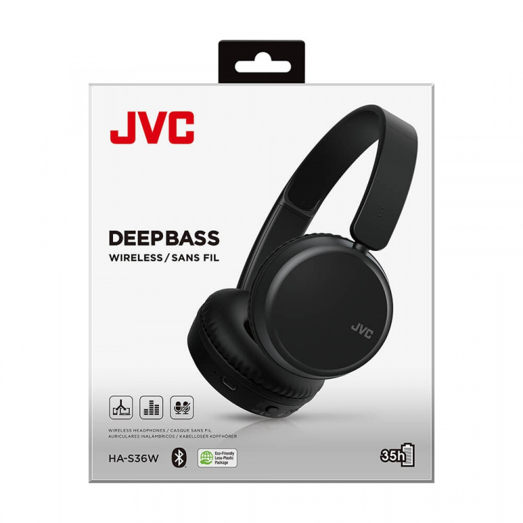 JVC Hovedtelefoner On-Ear BT Sorte HA-S36W-B-U