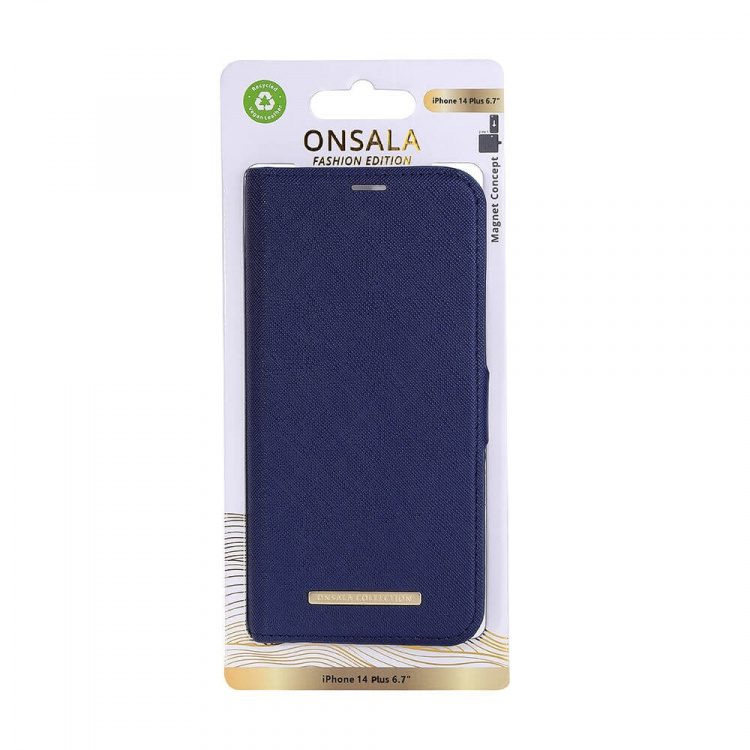 Onsala Wallet Eco Navy Blue iPhone 14 Plus Onsala Wallet Eco Navy Blue iPhone 14 Plus