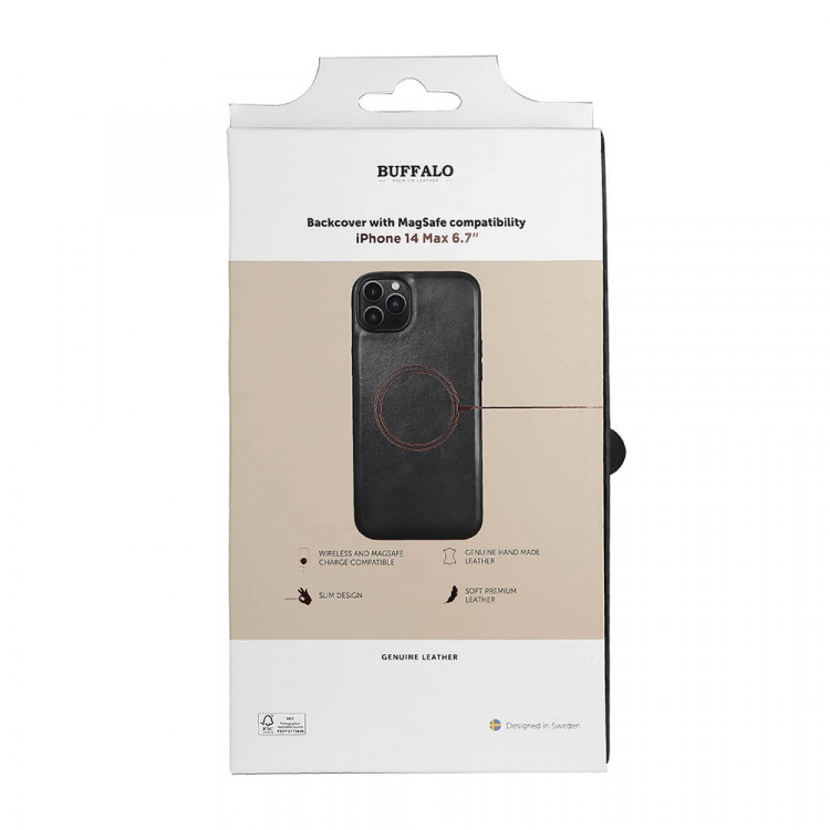 Buffalo Cover Læder MagSeries Sort - iPhone 14 Plus Buffalo Cover Læder MagSeries Sort - iPhone 14 Plus