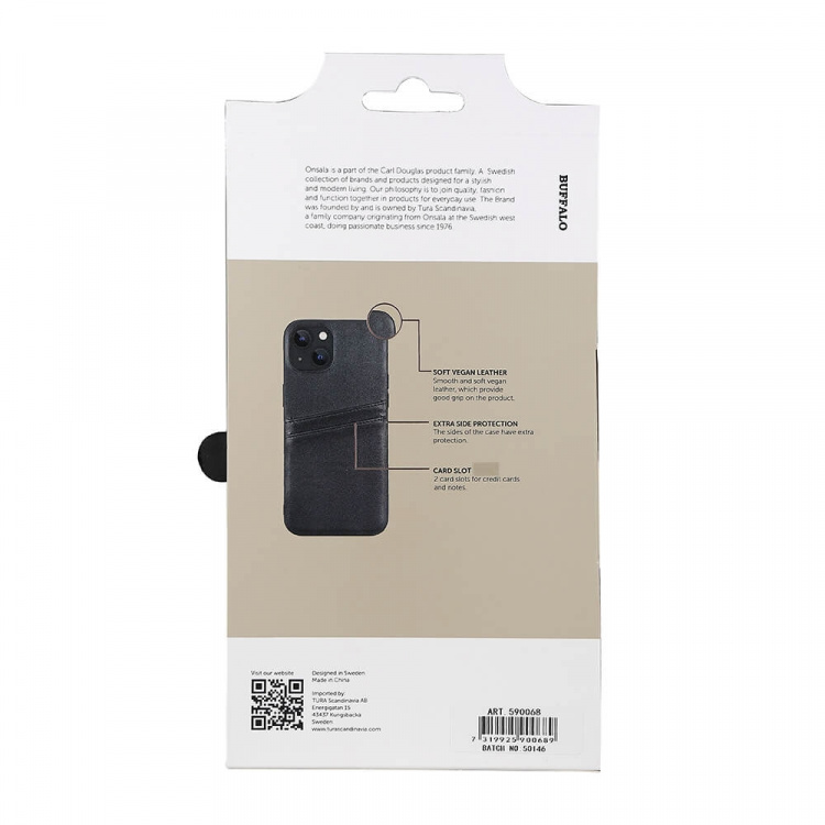 Buffalo Cover PU 2 kort Sort - iPhone 13/14