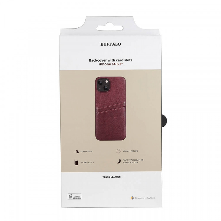 Buffalo Cover PU 2 kort Brun - iPhone 13/14