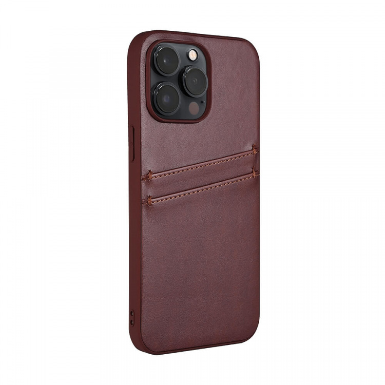 Buffalo Cover PU 2 kort Brun - iPhone 14 Pro Max