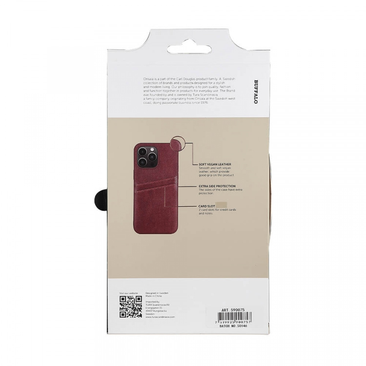 Buffalo Cover PU 2 kort Brun - iPhone 14 Pro Max