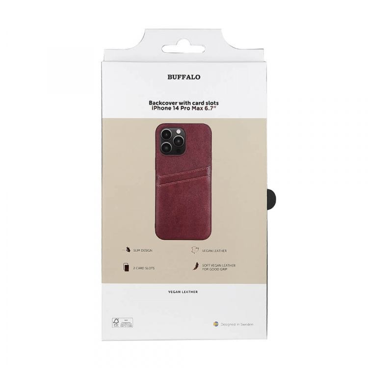 Buffalo Cover PU 2 kort Brun - iPhone 14 Pro Max