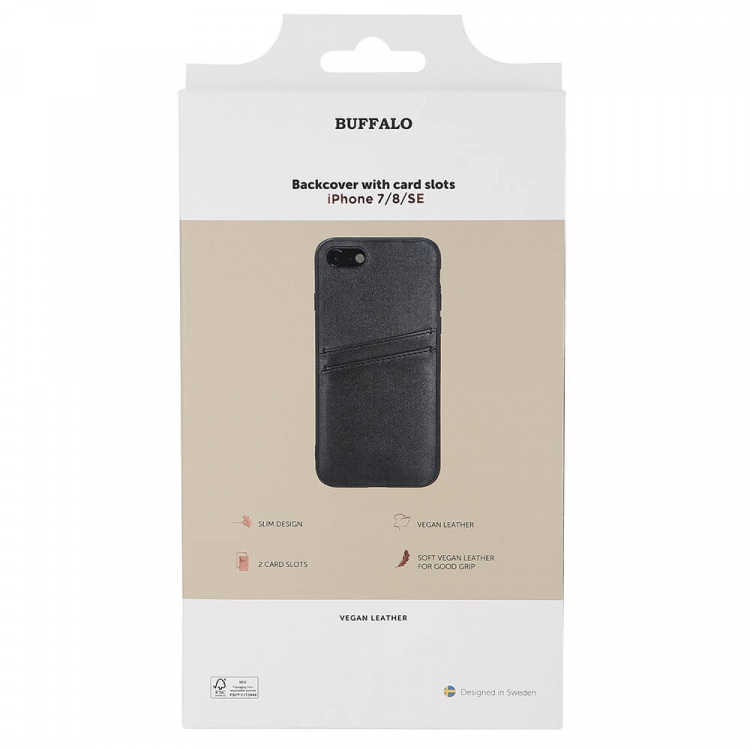 Buffalo Mobil Cover PU Sort - iPhone 7/8/SE