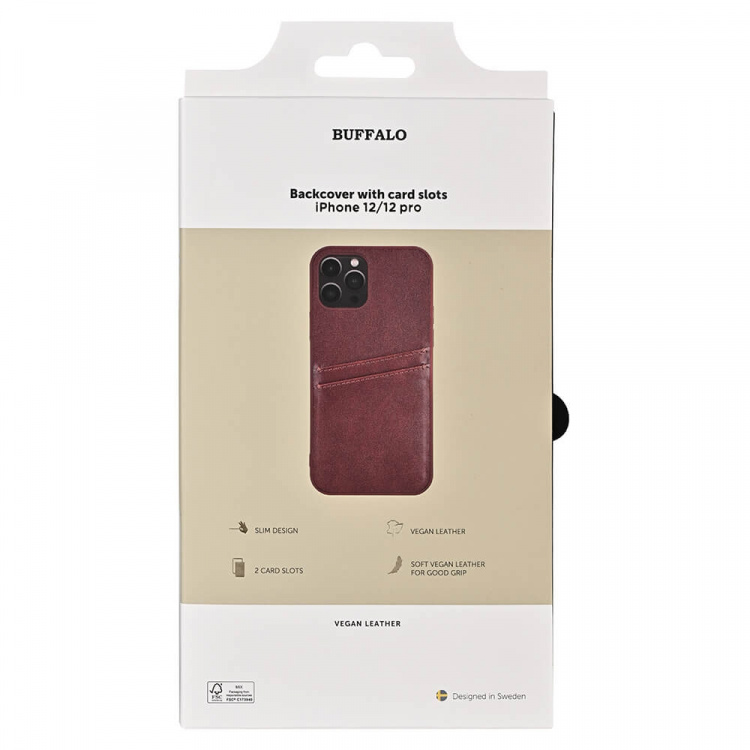 Buffalo Mobilcover PU 2 kort Brun - iPhone 12/12 Pro