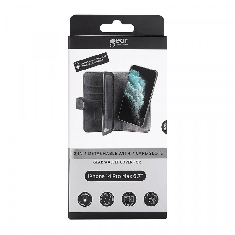 Gear Wallet 2-i-1 7 Kortrum MagSeries Sort - iPhone 14 Pro Pro Max