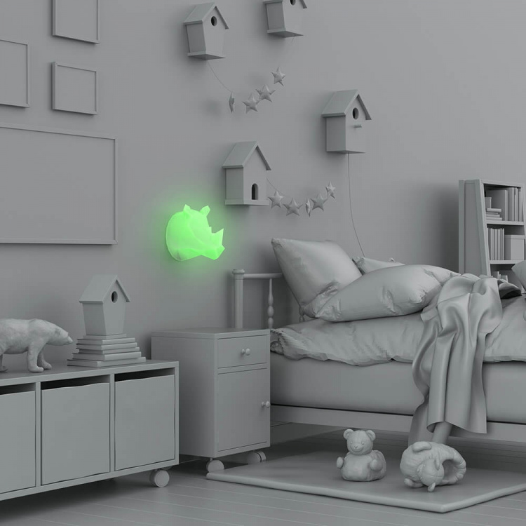 Mobility On Board Væg natlampe Wild Light Rhino, flere farver