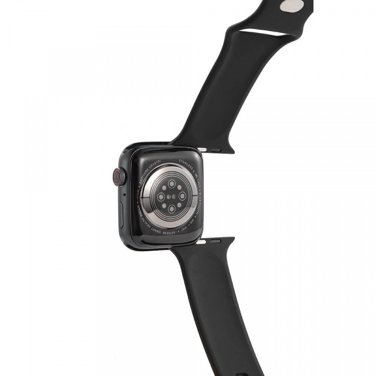 Gear Watcharmbånd Silikone Apple Watch 42/44/45mm Sort