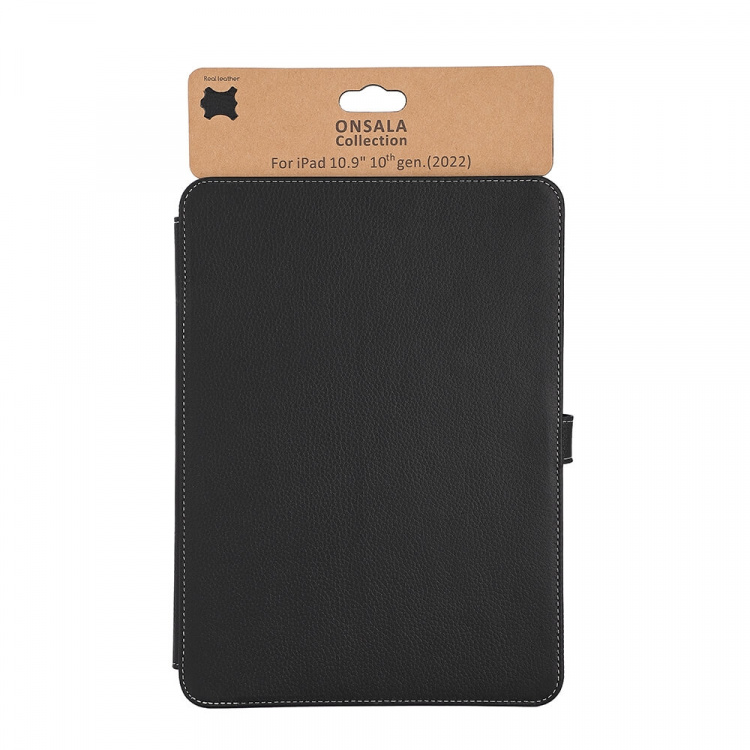 Onsala Tablet Cover Leather Sort - iPad 10,9