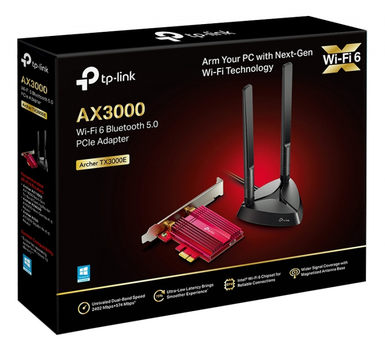 AX3000 Wi-Fi 6 Bluetooth 5.0 PCIe Adapter AX3000 Wi-Fi 6 Bluetooth 5.0 PCIe Adapter