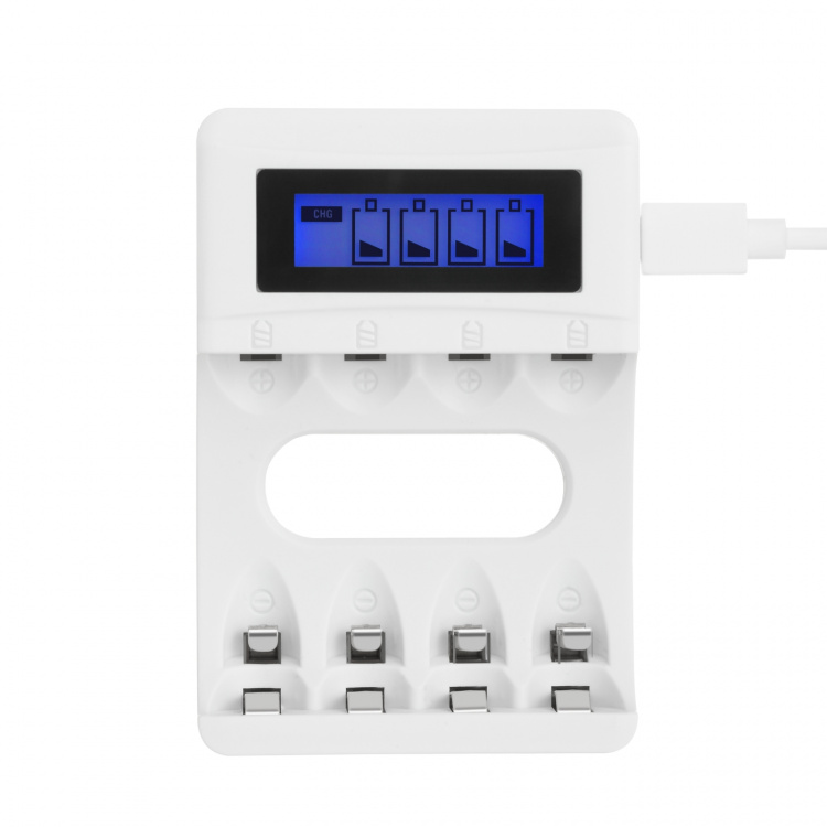 DELTACO Ultimate Ni-Mh USB laddare med 4 x AA batterier DELTACO Ultimate Ni-Mh USB laddare med 4 x AA batterier