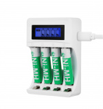 DELTACO Ultimate Ni-Mh USB laddare med 4 x AAA batterier DELTACO Ultimate Ni-Mh USB laddare med 4 x AAA batterier
