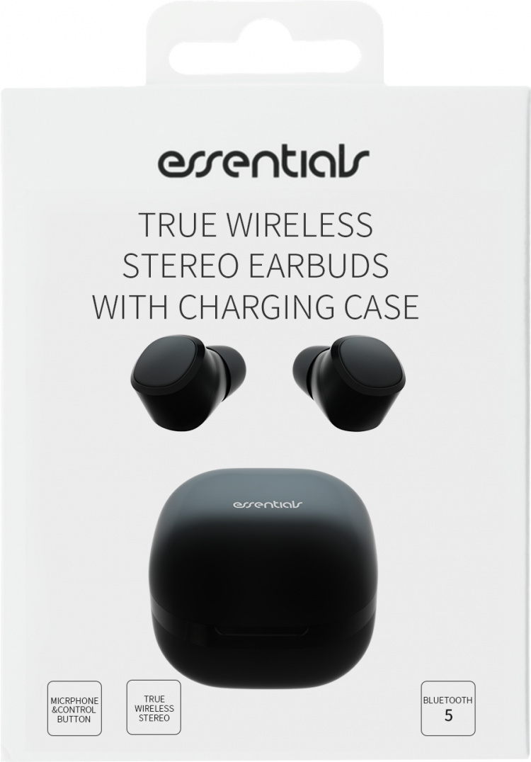 Essentials True Wireless Stereo in-ear, IPX6, dual earbuds, Sort