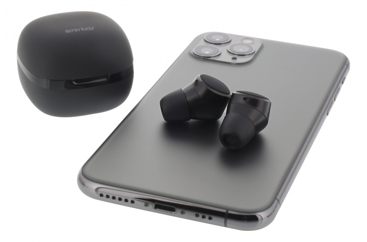 Essentials True Wireless Stereo in-ear, IPX6, dual earbuds, Sort