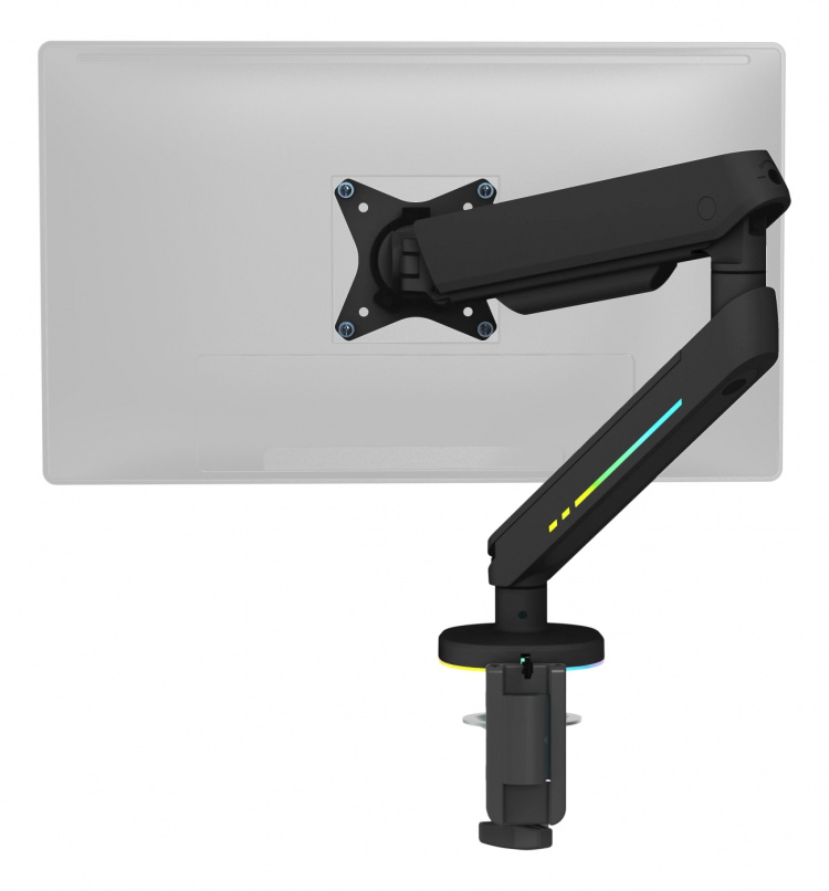 DELTACO GAMING Premium RGB Single monitor arm, remote controller,black