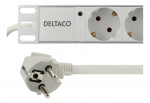DELTACO Grenuttag, 8xCEE 7/4, 1xCEE 7/7, 2m kabel, White