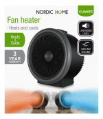 Fan Heater, heating and cooling,2000W, black