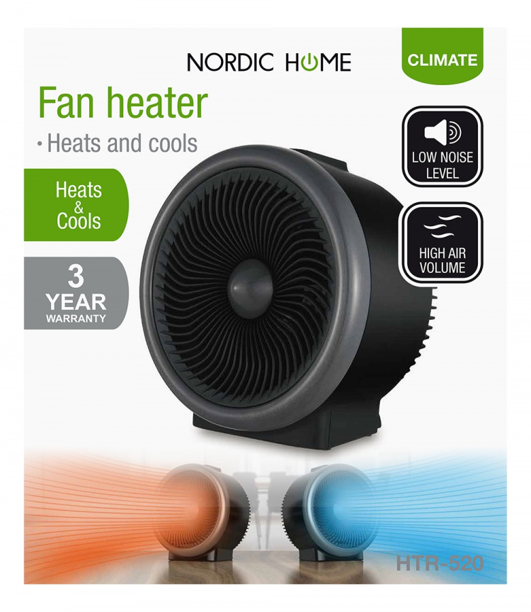 Fan Heater, heating and cooling,2000W, black