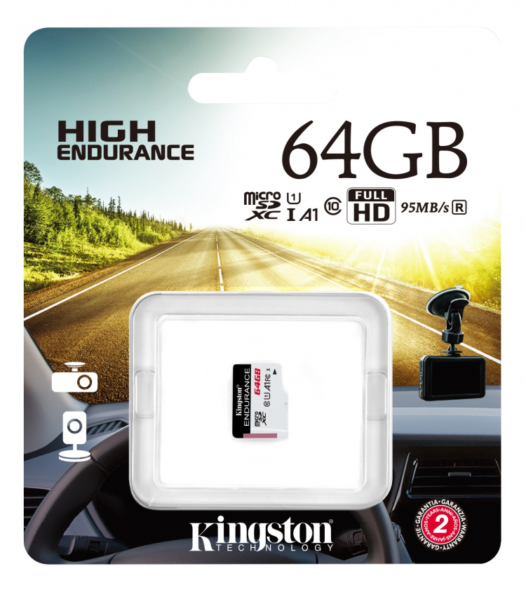 Kingston 64GB microSDHC Endurance 95R/30W C10 A1 UHS-I Card Only Kingston 64GB microSDHC Endurance 95R/30W C10 A1 UHS-I Card Only