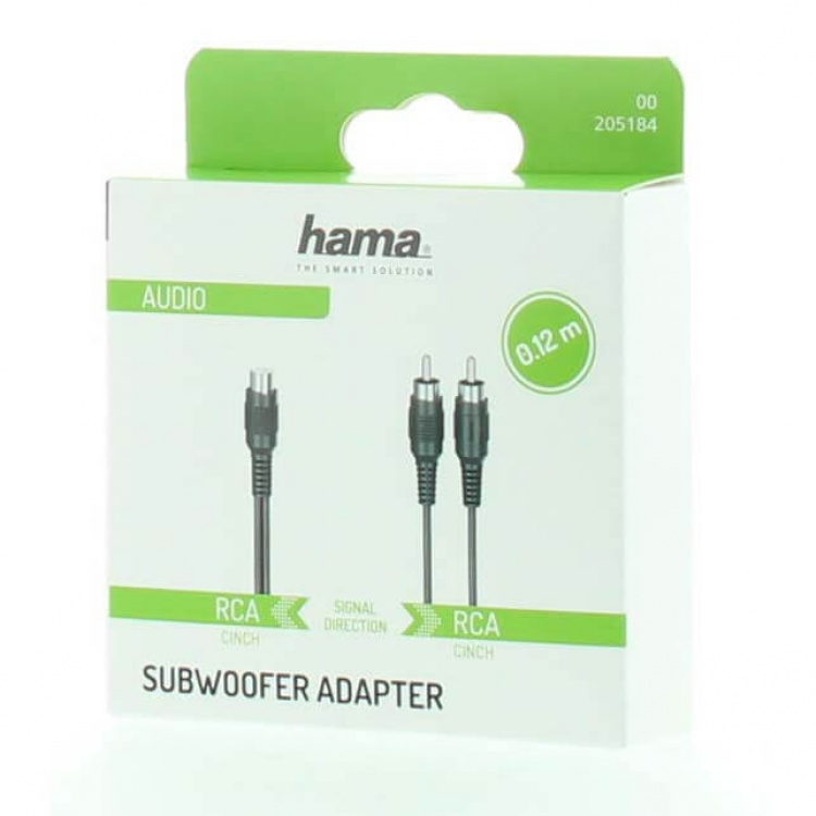 Hama Adapter Audio Subwoofer 2x RCA Hanstik til RCA Hunstik